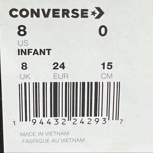 NWT Convers Chuck Taylor All Star 2V OX Toddler Boys - Picture 8 of 8